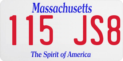 MA license plate 115JS8