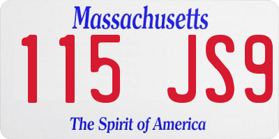 MA license plate 115JS9