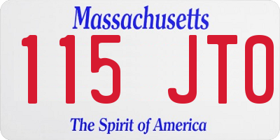 MA license plate 115JT0