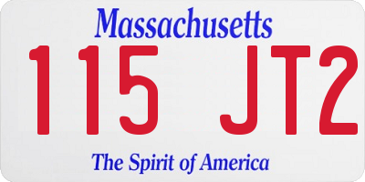 MA license plate 115JT2