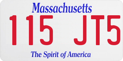 MA license plate 115JT5