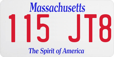 MA license plate 115JT8