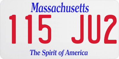 MA license plate 115JU2