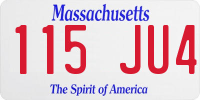 MA license plate 115JU4