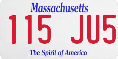 MA license plate 115JU5