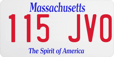 MA license plate 115JV0