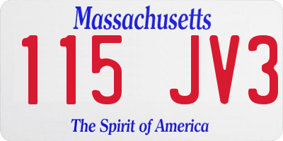 MA license plate 115JV3