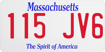 MA license plate 115JV6