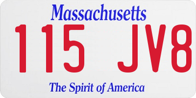 MA license plate 115JV8