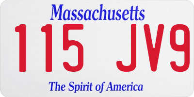 MA license plate 115JV9