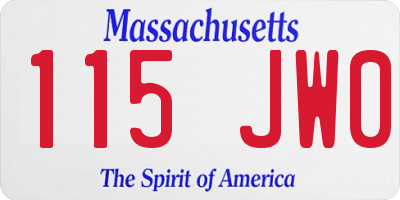 MA license plate 115JW0