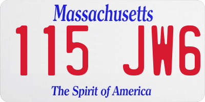 MA license plate 115JW6