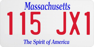 MA license plate 115JX1