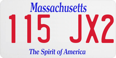 MA license plate 115JX2