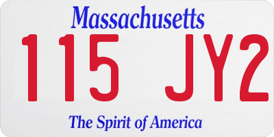 MA license plate 115JY2