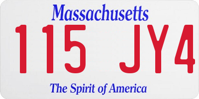 MA license plate 115JY4