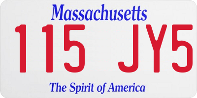 MA license plate 115JY5