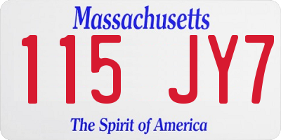 MA license plate 115JY7