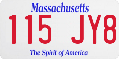 MA license plate 115JY8