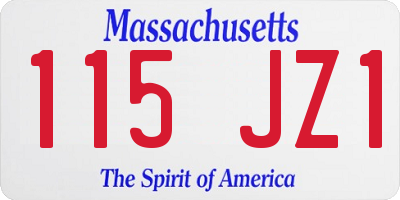 MA license plate 115JZ1