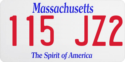 MA license plate 115JZ2