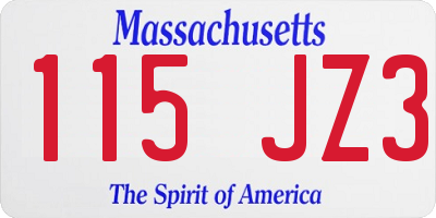 MA license plate 115JZ3