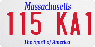 MA license plate 115KA1