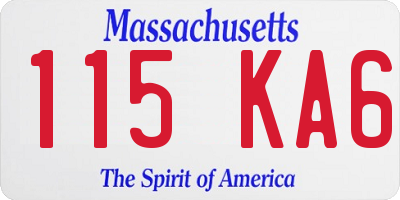 MA license plate 115KA6