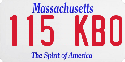 MA license plate 115KB0