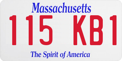 MA license plate 115KB1