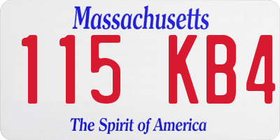 MA license plate 115KB4