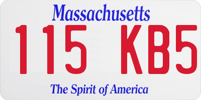 MA license plate 115KB5