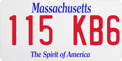 MA license plate 115KB6