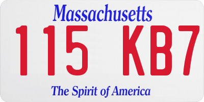 MA license plate 115KB7