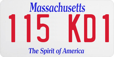 MA license plate 115KD1