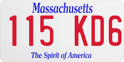 MA license plate 115KD6