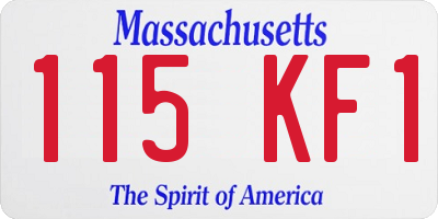 MA license plate 115KF1