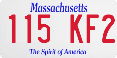 MA license plate 115KF2