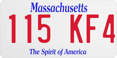 MA license plate 115KF4