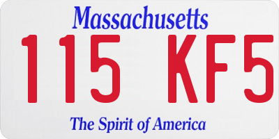 MA license plate 115KF5