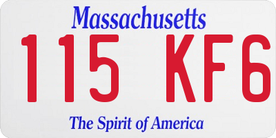 MA license plate 115KF6