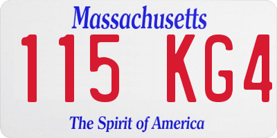 MA license plate 115KG4