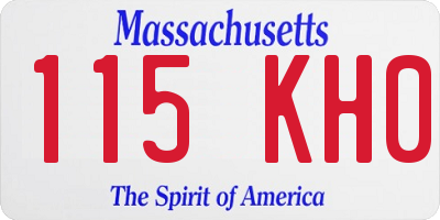 MA license plate 115KH0