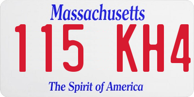MA license plate 115KH4
