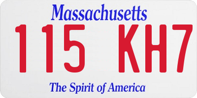 MA license plate 115KH7