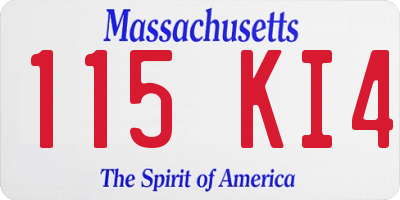 MA license plate 115KI4