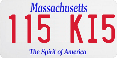 MA license plate 115KI5