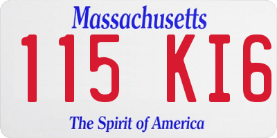 MA license plate 115KI6