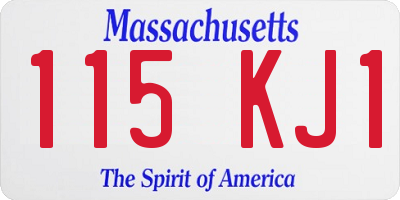 MA license plate 115KJ1