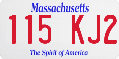 MA license plate 115KJ2